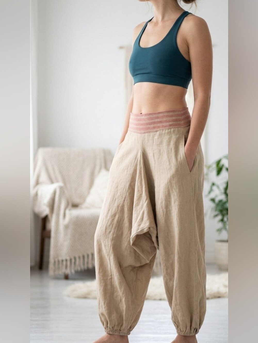 April Cornell Harem Dropped Hem Yoga Pants - Medium